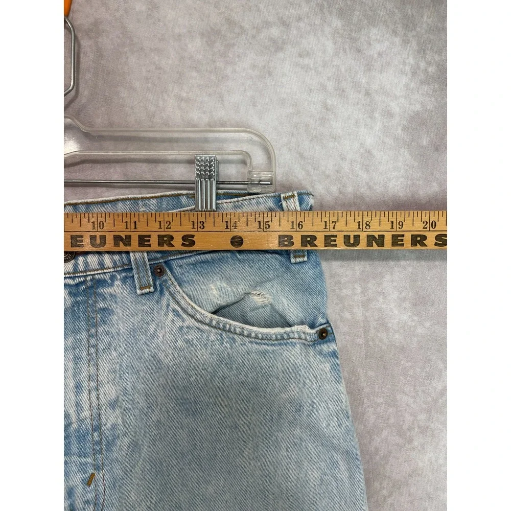VINTAGE Levis Jean Shorts Mens 34 Blue Distressed Denim Jorts Orange Tab USA 90s